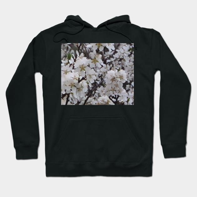 Drawing paint white flowers Hoodie by daghlashassan